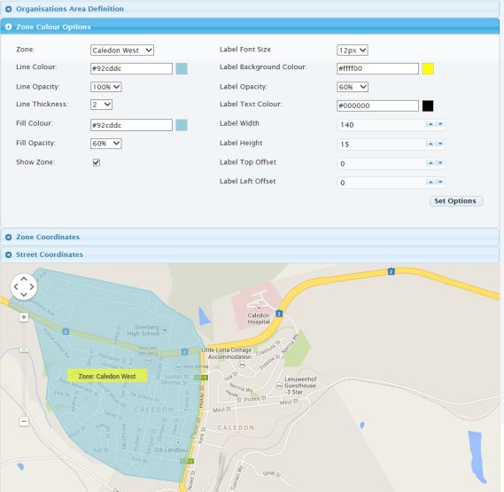 Map administration page